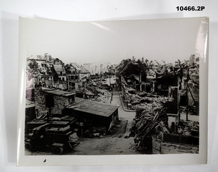 Photographs showing town ruins - WW1 Bomb Damage.