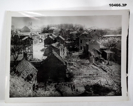Photographs showing town ruins - WW1 Bomb Damage.