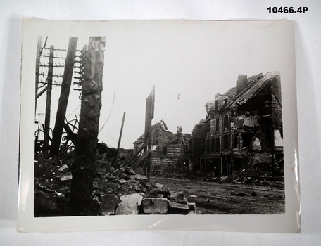 Photographs showing town ruins - WW1 Bomb Damage.