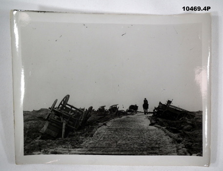 Black and white photographs of WW1 Battlefields.