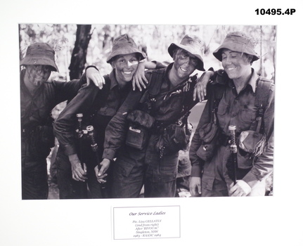 Photographs, black and white, service women.