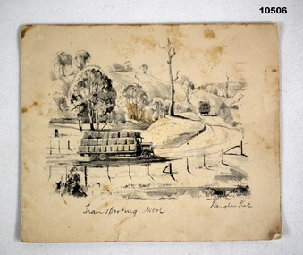 Letter/postcard illustrated in black and white.