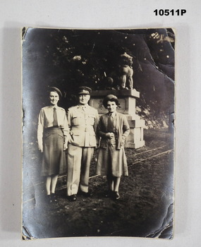 Black and white photograph of three BCOF personnel.