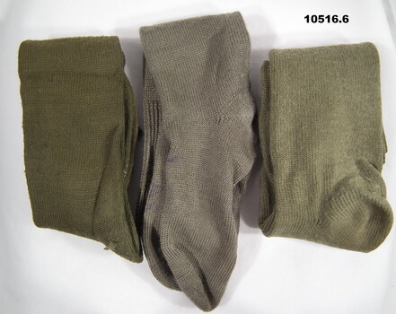 Three pairs of Army issue socks.