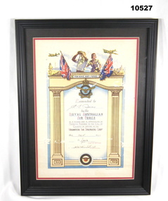 Certificate for Volunteer Air Observers Corps, WW2.