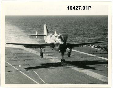 10427.01P One of the Gannets landing on deck
