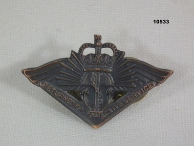 Returned from Active service badge WW2.