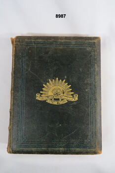Book of 158 pages recording the ANZAC achievement during 1914-1917.