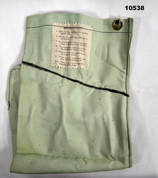 Water Filter bag with eyelet and instructions.