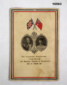 Folder from Hospital ship listing names of patients July 1917.