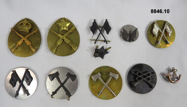 Various Military badges of different styles.