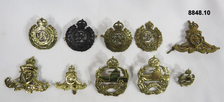 Various Military Badges of different types.