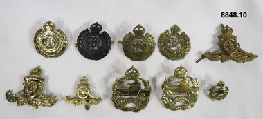 Various Military Badges of different types.