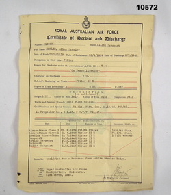 Administrative record - CERTIFICATE OF DISCHARGE WW2, 1946