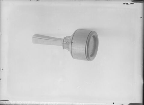 10553.10P Ceremonial mallet paired with presentation box shown in shown in 10553.11P. The mallet and case were presented to HRH Edward Prince of Wales at the laying of the first stone for the Capitol Building, Canberra.                               