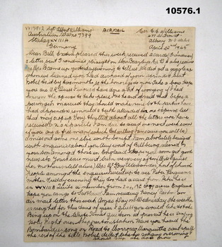 Letter and Accompanying Photograph.