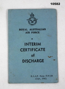 RAAF Interim Discharge Certificate.