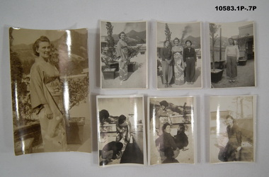 Series of photographs of Alva Bennetts and others in traditional dress.