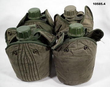 Four sets of water bottles and carriers.