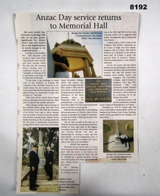 Article - ANZAC DAY 2003