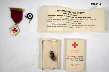 Red Cross Long Service Medal and Ribbon.