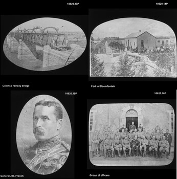10620.12P Cartoon of Field Marshall Roberts from Melbourne Punch.jpg
10620.13P Colenso railway bridge.jpg
10620.14P Fort in Bloemfontein.jpg
10620.15P General J.D. French.jpg
10620.16P Group of officers.jpg