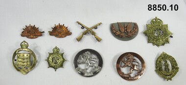 Various Military badges of different types.