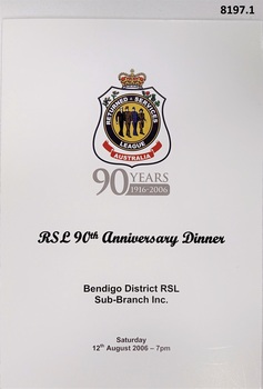 Place mats 90th birthday RSL