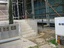 One plaque removed so steps can go in.