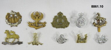 Various Military Badges of different types.