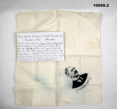 Neville Chamberlain hankie in envelope.