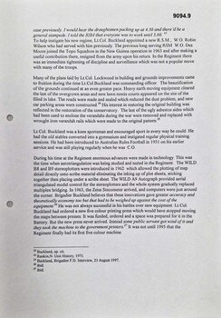 Article 1962 - 1965 Lt Col. FD (Frank) Buckland. CO Army HQ Svy Regt.