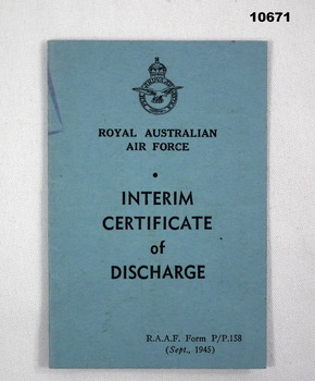 Interim Certificate of Discharge.