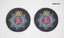 Pair of cloth badges with Corps of Commissionaires logo.