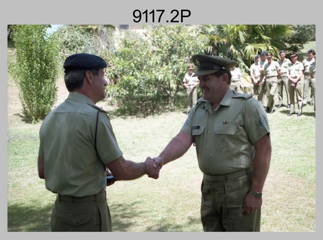 Defence Force Service Medal Presentations at the Army Survey Regiment, Fortuna Villa, Bendigo. 1991.