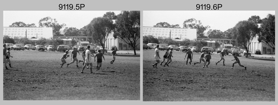 Army Inter-Area Touch Football – Army Survey Regiment team action, Bandiana, c1985.