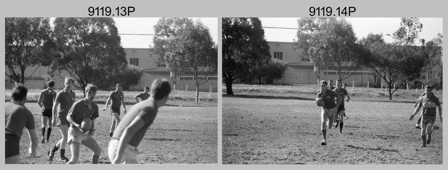 Army Inter-Area Touch Football – Army Survey Regiment team action, Bandiana, c1985.