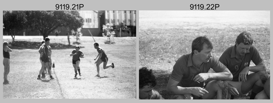 Army Inter-Area Touch Football – Army Survey Regiment team action, Bandiana, c1985.