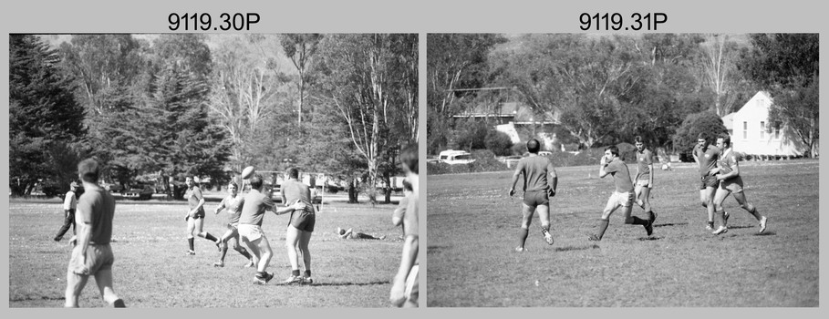Army Inter-Area Touch Football – Army Survey Regiment team action, Bandiana, c1985.