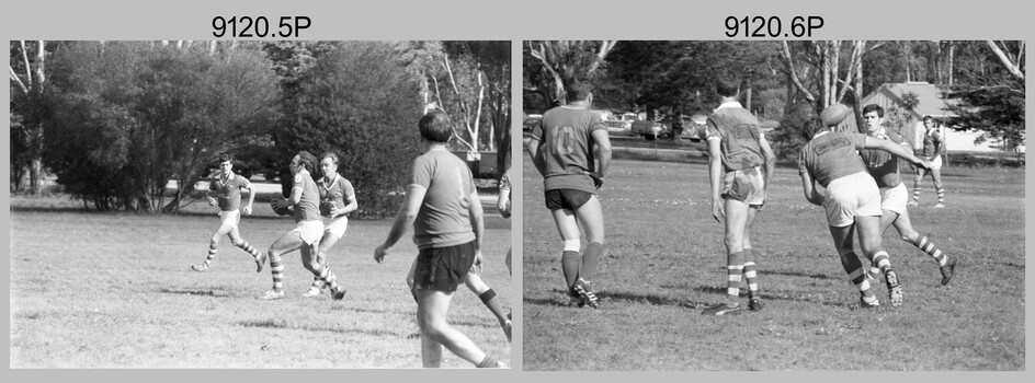 Army Inter-Area Touch Football – Army Survey Regiment team action, Bandiana, c1985.
