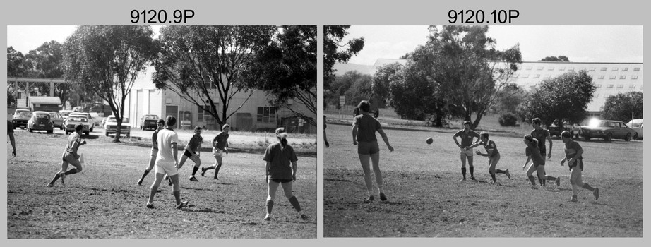 Army Inter-Area Touch Football – Army Survey Regiment team action, Bandiana, c1985.