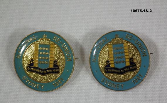 POW Re-union Badges from various Australian Cities.