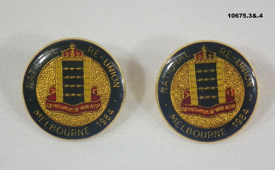 POW Re-union Badges from various Australian Cities.