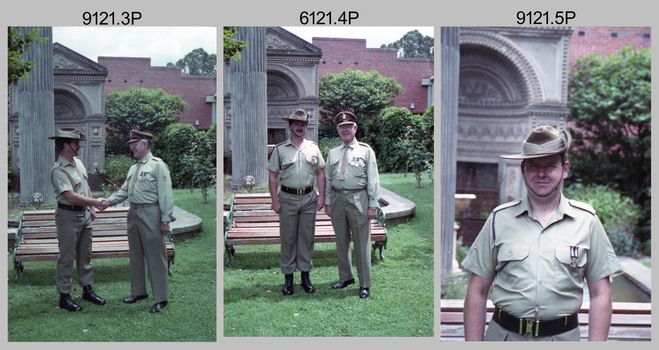 Defence Force Service Medal Presentations at the Army Survey Regiment, Fortuna Villa, Bendigo. c1988.