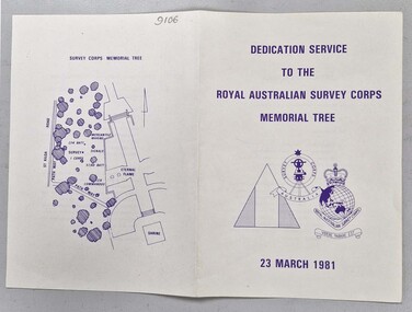 One sheet printed in purple showing location of RASvy Tree