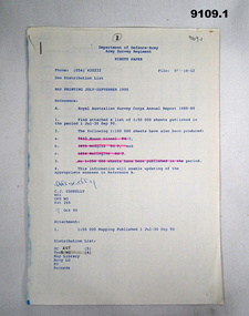 Army Survey Regt. Minute. Map Printing Report 1990 - 1991