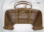 Folding bamboo basket with handles.