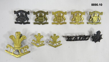 Various Military Badges of different types.