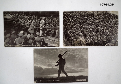Three photographic postcards WW1 Staley collection.