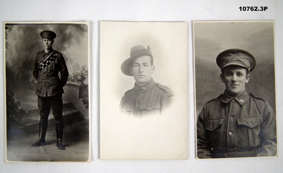 Three photo postcards WW1 re the Staley collection.